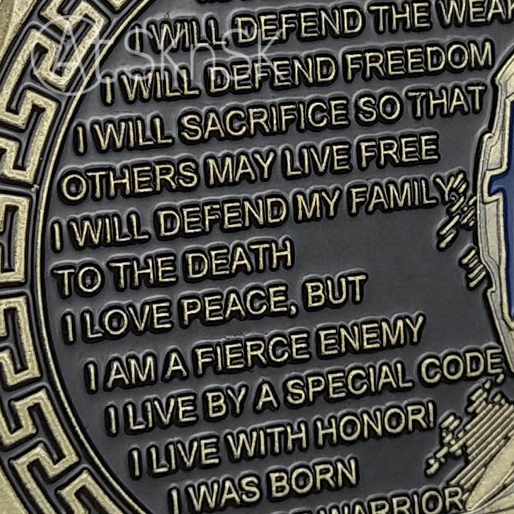 Law Enforcement Prayer Challenge Coin Bronze Crusader Warrior Police Collectible