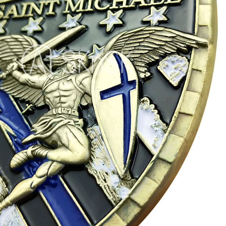 Police A Thin Blue Line Shield Badge Challenge Coin