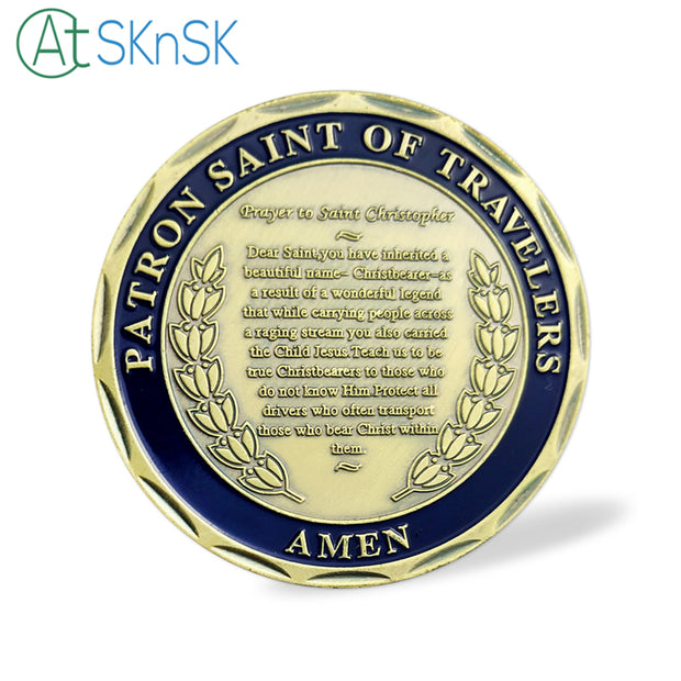 St Christopher Saint of Travelers Challenge Coin