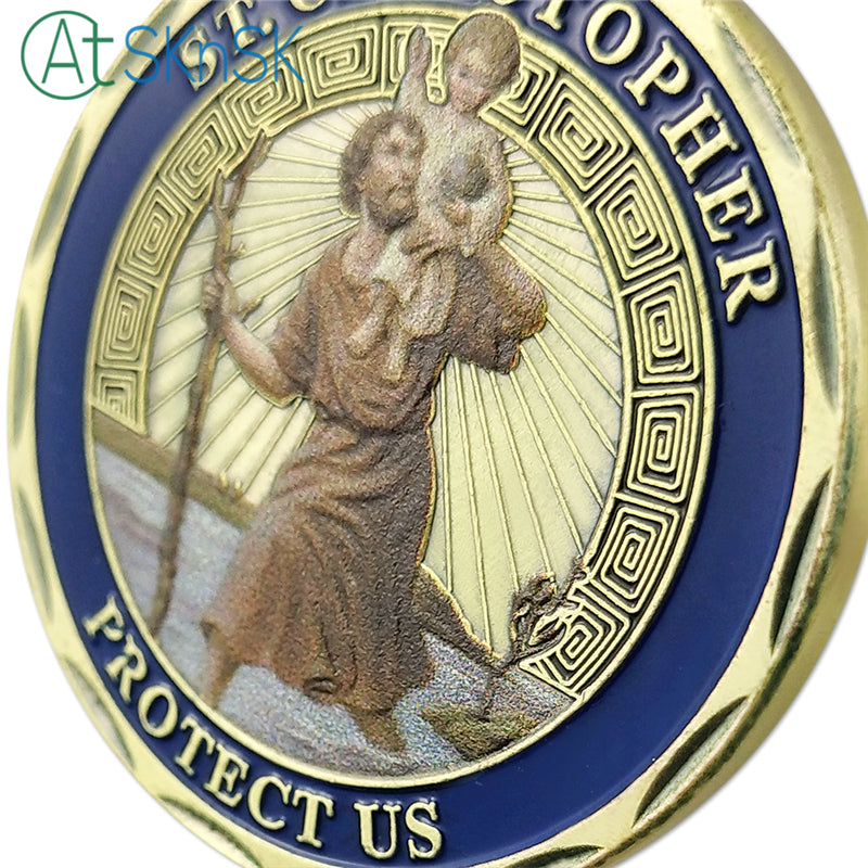 St Christopher Saint of Travelers Challenge Coin