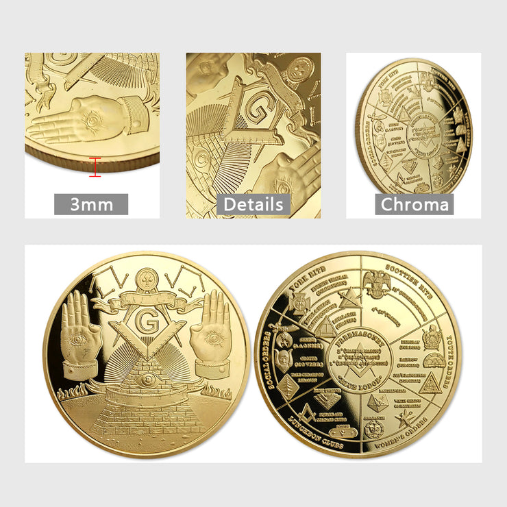 Masonic Freemason Lodge Challenge Coin