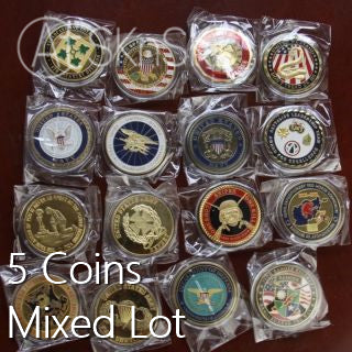 5 Pcs Random Challenge Coin Lot