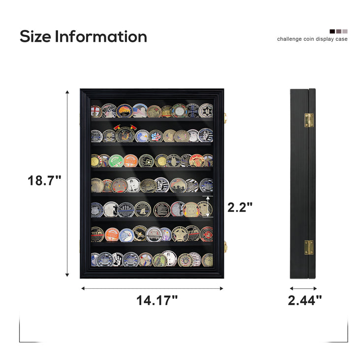 7 Tiers Cabine Challenge Coin Display Shadow Box