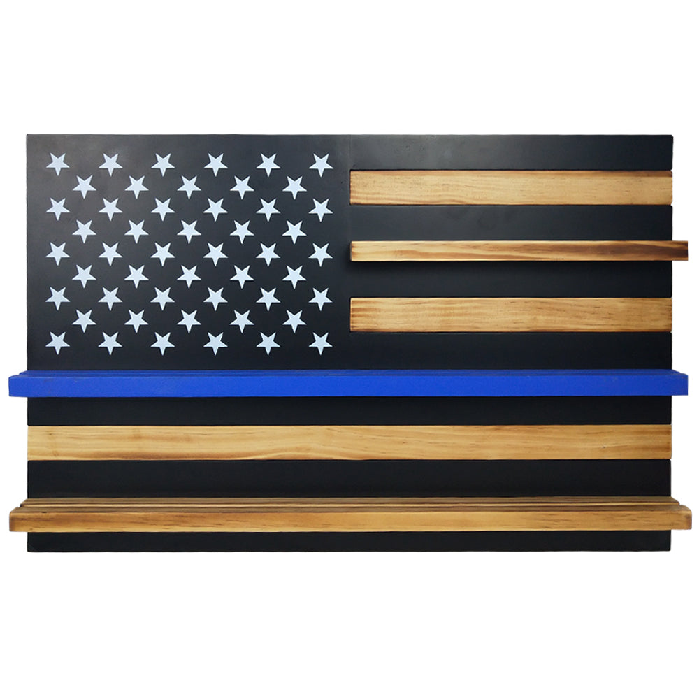 A Thin Blue Line Flag Display Wall Mountable