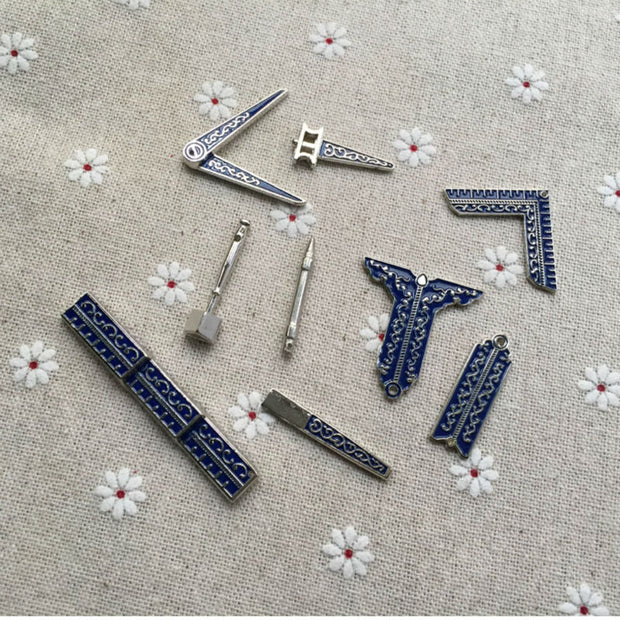 9 Different Masonic Working Tools Metal Decoration